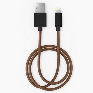 Brown 4 Ft Lightning Leather Cable